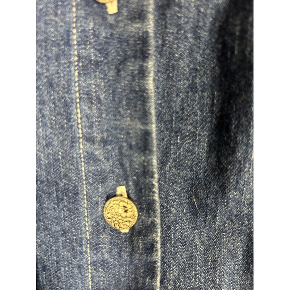 Studio Ease Denim Shirt Women's Size 1X Short Sleeve with Collar and Pockets - Picture 5 of 7